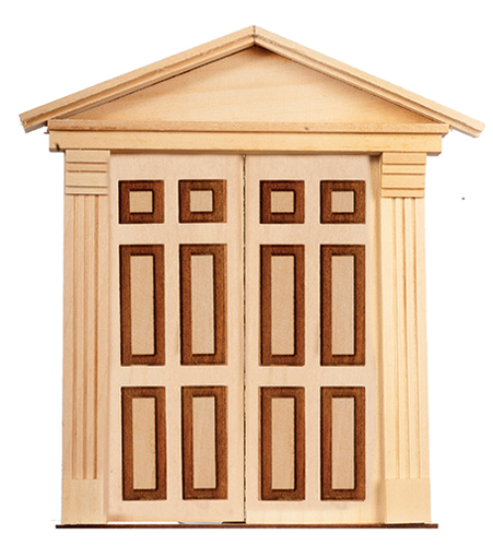 Dollhouse Miniature DOOR, DOUBLE - FEDERAL - TWO RAISED PANEL